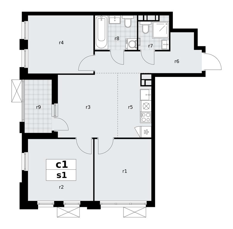 3-BD Apartment Sale, 66.1 sq. m. at Skandinaviya, Skandinaviya Residential Complex, Sosenskoye Settlement, Moscow, Russia #1 3-BD Apartment Sale, 66.1 sq. m. at Skandinaviya, Skandinaviya Residential Complex, Sosenskoye Settlement, Moscow, Russia #1