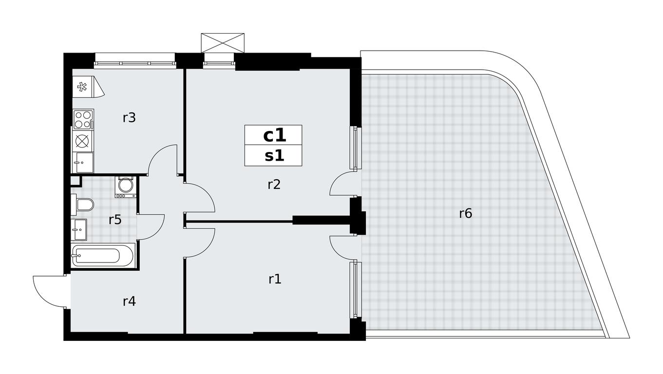 1-BD Apartment Sale, 68 sq. m. at Skandinaviya, Skandinaviya Residential Complex, Sosenskoye Settlement, Moscow, Russia #1