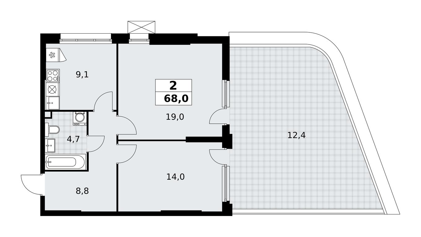 1-BD Apartment Sale, 68 sq. m. at Skandinaviya, Skandinaviya Residential Complex, Sosenskoye Settlement, Moscow, Russia #2