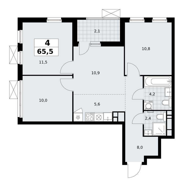 3-BD Apartment Sale, 65.5 sq. m. at Skandinaviya, Skandinaviya Residential Complex, Sosenskoye Settlement, Moscow, Russia #2 3-BD Apartment Sale, 65.5 sq. m. at Skandinaviya, Skandinaviya Residential Complex, Sosenskoye Settlement, Moscow, Russia #2