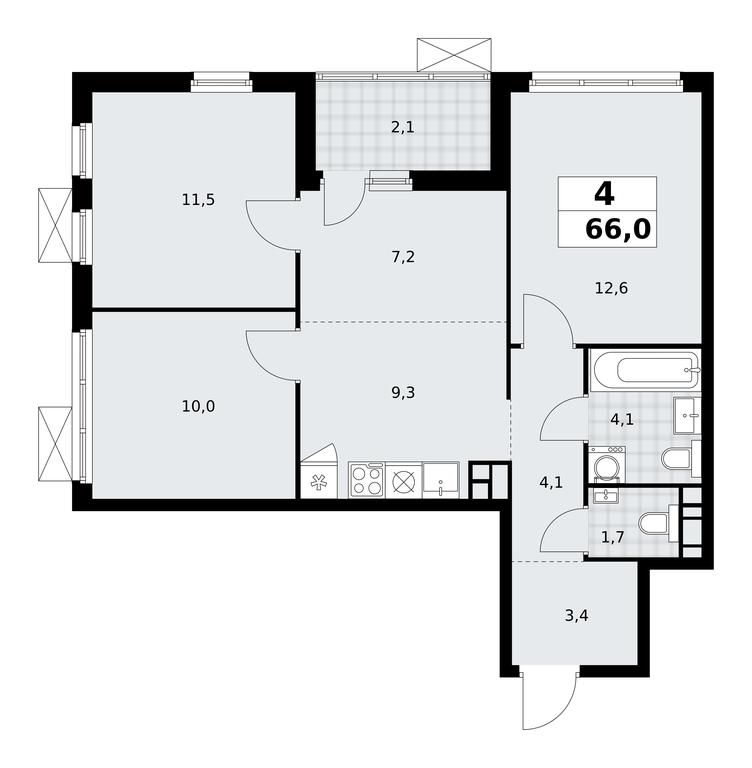 3-BD Apartment Sale, 66 sq. m. at Skandinaviya, Skandinaviya Residential Complex, Sosenskoye Settlement, Moscow, Russia #2 3-BD Apartment Sale, 66 sq. m. at Skandinaviya, Skandinaviya Residential Complex, Sosenskoye Settlement, Moscow, Russia #2