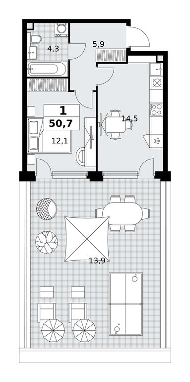 Apartment Sale, 50.7 sq. m. at Skandinaviya, Skandinaviya Residential Complex, Sosenskoye Settlement, Moscow, Russia #1 Apartment Sale, 50.7 sq. m. at Skandinaviya, Skandinaviya Residential Complex, Sosenskoye Settlement, Moscow, Russia #1