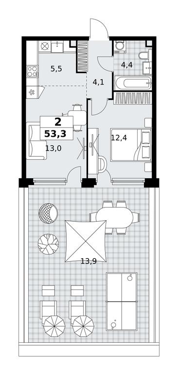 1-BD Apartment Sale, 53.3 sq. m. at Skandinaviya, Skandinaviya Residential Complex, Sosenskoye Settlement, Moscow, Russia #1 1-BD Apartment Sale, 53.3 sq. m. at Skandinaviya, Skandinaviya Residential Complex, Sosenskoye Settlement, Moscow, Russia #1