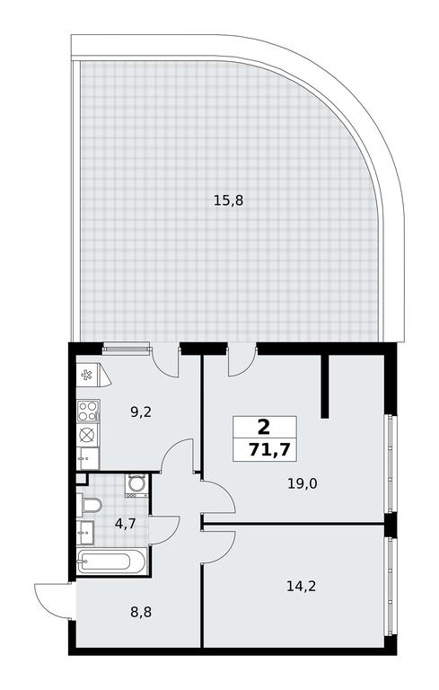 1-BD Apartment Sale, 71.7 sq. m. at Skandinaviya, Skandinaviya Residential Complex, Sosenskoye Settlement, Moscow, Russia #1 1-BD Apartment Sale, 71.7 sq. m. at Skandinaviya, Skandinaviya Residential Complex, Sosenskoye Settlement, Moscow, Russia #1