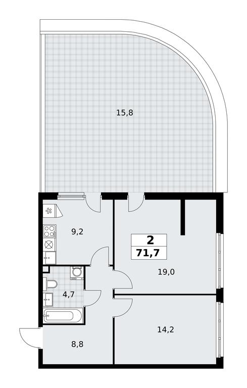 1-BD Apartment Sale, 71.7 sq. m. at Skandinaviya, Skandinaviya Residential Complex, Sosenskoye Settlement, Moscow, Russia #2 1-BD Apartment Sale, 71.7 sq. m. at Skandinaviya, Skandinaviya Residential Complex, Sosenskoye Settlement, Moscow, Russia #2