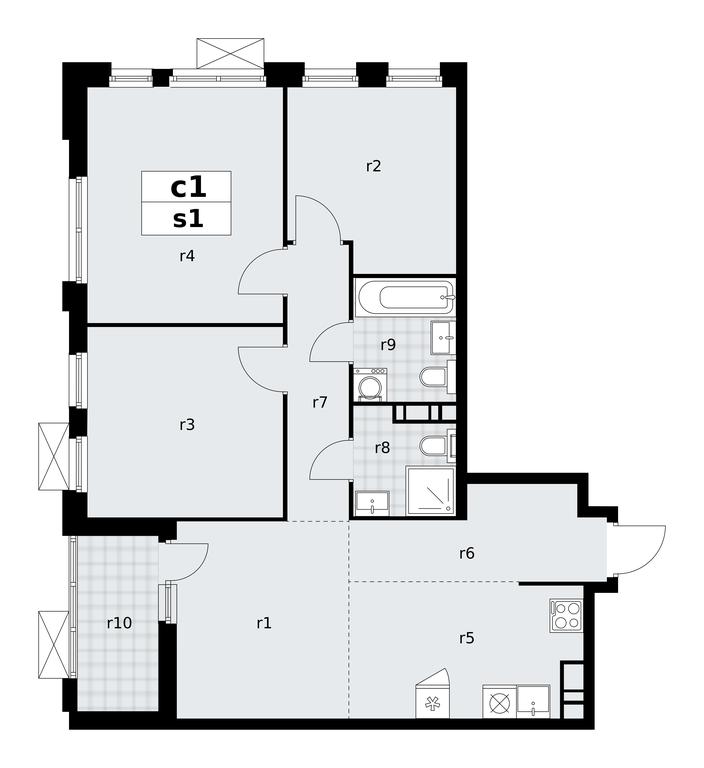 3-BD Apartment Sale, 78.4 sq. m. at Skandinaviya, Skandinaviya Residential Complex, Sosenskoye Settlement, Moscow, Russia #1