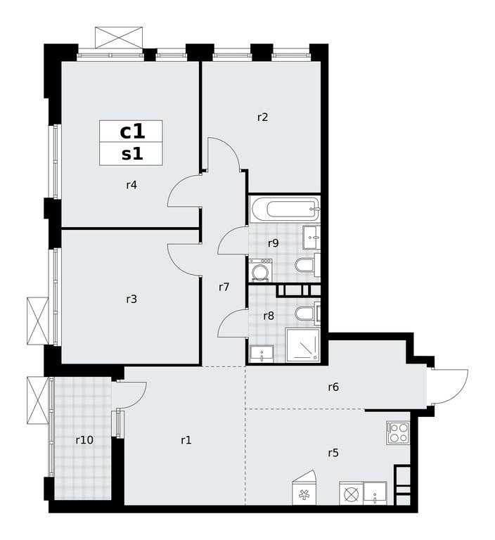 3-BD Apartment Sale, 78.4 sq. m. at Skandinaviya, Skandinaviya Residential Complex, Sosenskoye Settlement, Moscow, Russia #1