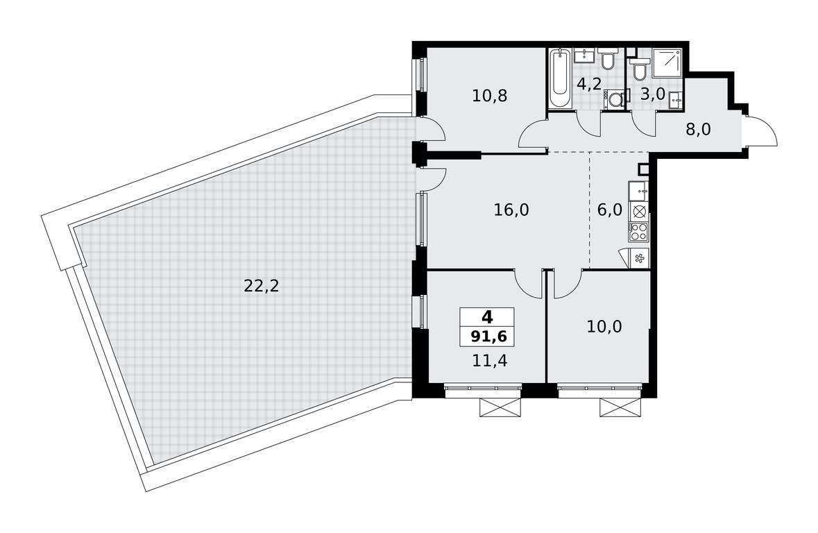 Продажа 3-комн. квартиры, 91,6 м² в ЖК «Скандинавия», жилой комплекс Скандинавия, поселение Сосенское, Москва, Россия #2 Продажа 3-комн. квартиры, 91,6 м² в ЖК «Скандинавия», жилой комплекс Скандинавия, поселение Сосенское, Москва, Россия #2