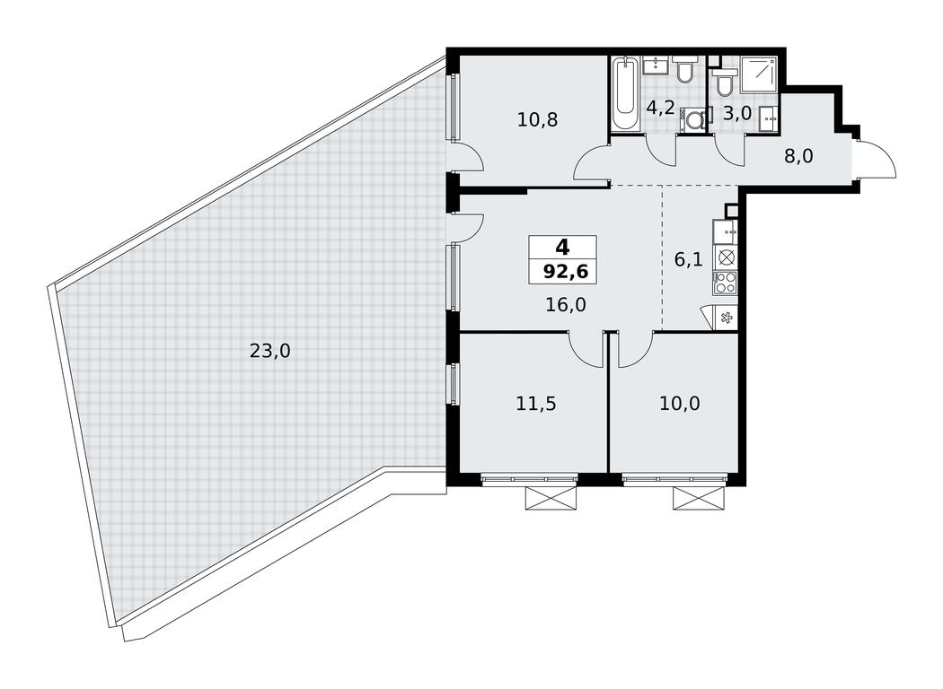 3-BD Apartment Sale, 92.6 sq. m. at Skandinaviya, Skandinaviya Residential Complex, Sosenskoye Settlement, Moscow, Russia #1
