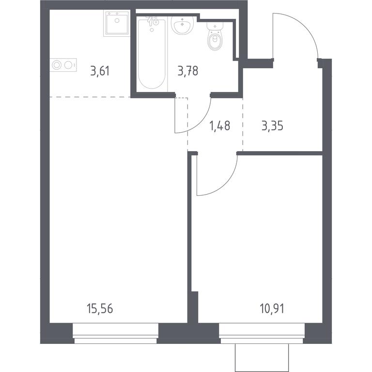 Apartment Sale, 38.69平方米 at Bogdanovskiy Les, derevnya Bogdanikha, Leninskiy City District, Moscow Region, Russia #1 Apartment Sale, 38.69平方米 at Bogdanovskiy Les, derevnya Bogdanikha, Leninskiy City District, Moscow Region, Russia #1
