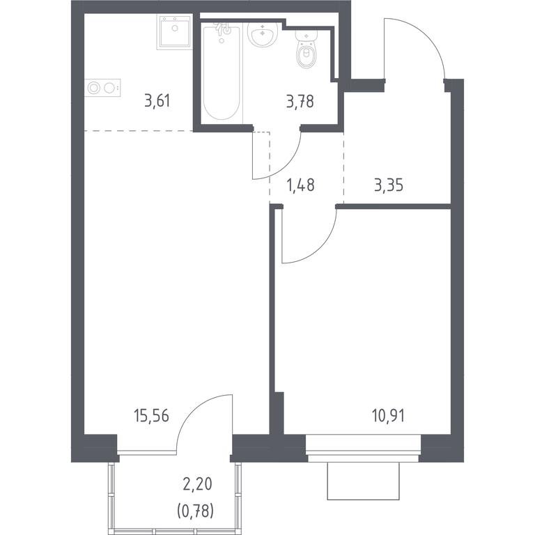Apartment Sale, 39.47平方米 at Bogdanovskiy Les, derevnya Bogdanikha, Leninskiy City District, Moscow Region, Russia #1 Apartment Sale, 39.47平方米 at Bogdanovskiy Les, derevnya Bogdanikha, Leninskiy City District, Moscow Region, Russia #1