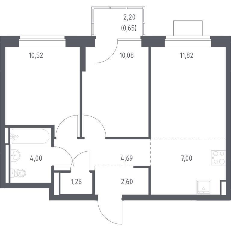 1-BD Apartment Sale, 52.62 sq. m. at Bogdanovskiy Les, derevnya Bogdanikha, Leninskiy City District, Moscow Region, Russia #1 1-BD Apartment Sale, 52.62 sq. m. at Bogdanovskiy Les, derevnya Bogdanikha, Leninskiy City District, Moscow Region, Russia #1