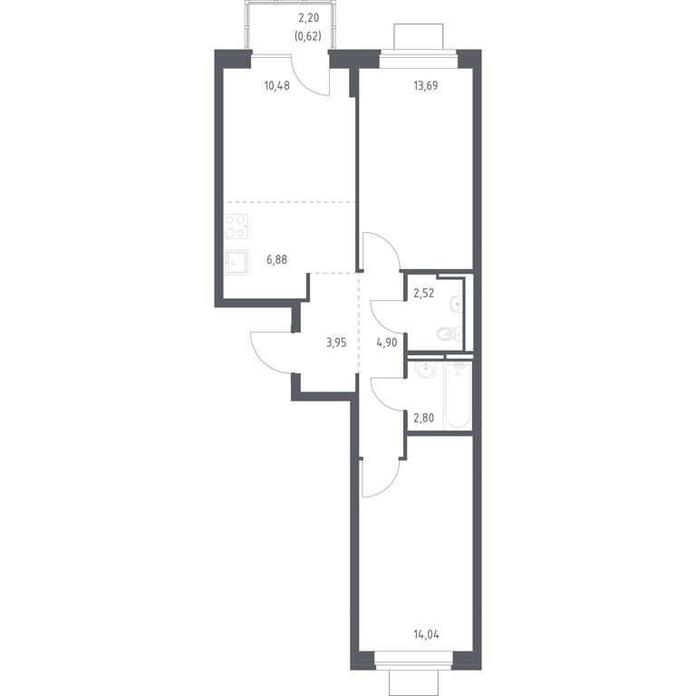 1-BD Apartment Sale, 59.88平方米 at Bogdanovskiy Les, derevnya Bogdanikha, Leninskiy City District, Moscow Region, Russia #1 1-BD Apartment Sale, 59.88平方米 at Bogdanovskiy Les, derevnya Bogdanikha, Leninskiy City District, Moscow Region, Russia #1