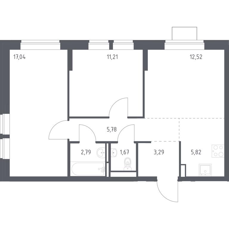 1-BD Apartment Sale, 60.12平方米 at Bogdanovskiy Les, derevnya Bogdanikha, Leninskiy City District, Moscow Region, Russia #1 1-BD Apartment Sale, 60.12平方米 at Bogdanovskiy Les, derevnya Bogdanikha, Leninskiy City District, Moscow Region, Russia #1