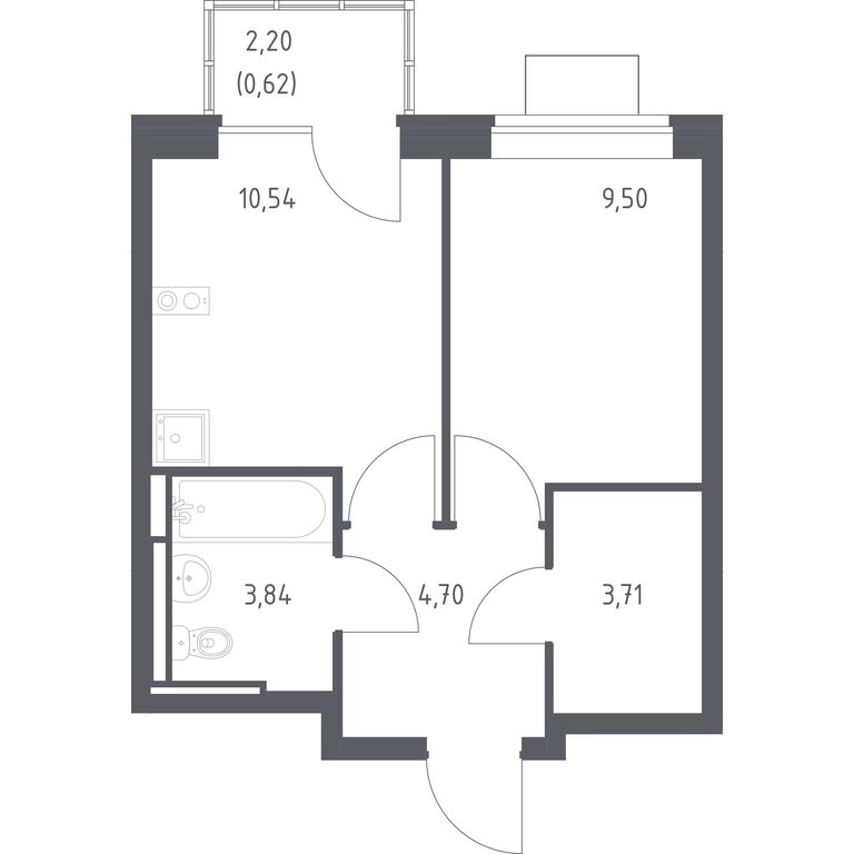 Apartment Sale, 32.91 sq. m. at Bogdanovskiy Les, derevnya Bogdanikha, Leninskiy City District, Moscow Region, Russia #1