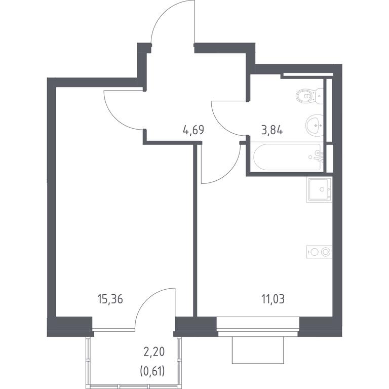 Apartment Sale, 35.53 sq. m. at Bogdanovskiy Les, derevnya Bogdanikha, Leninskiy City District, Moscow Region, Russia #1 Apartment Sale, 35.53 sq. m. at Bogdanovskiy Les, derevnya Bogdanikha, Leninskiy City District, Moscow Region, Russia #1