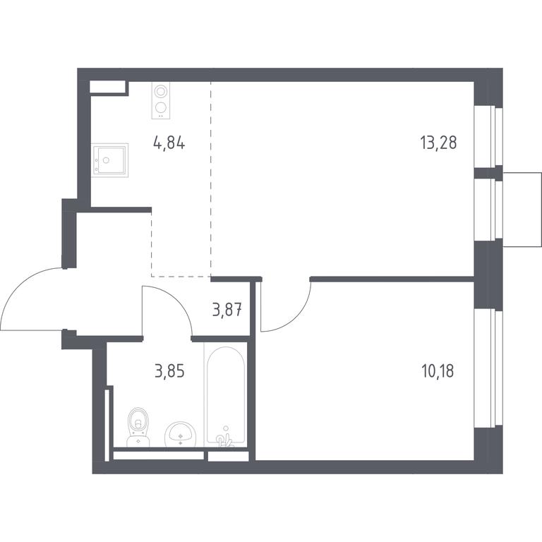 Apartment Sale, 36.02平方米 at Bogdanovskiy Les, derevnya Bogdanikha, Leninskiy City District, Moscow Region, Russia #1 Apartment Sale, 36.02平方米 at Bogdanovskiy Les, derevnya Bogdanikha, Leninskiy City District, Moscow Region, Russia #1