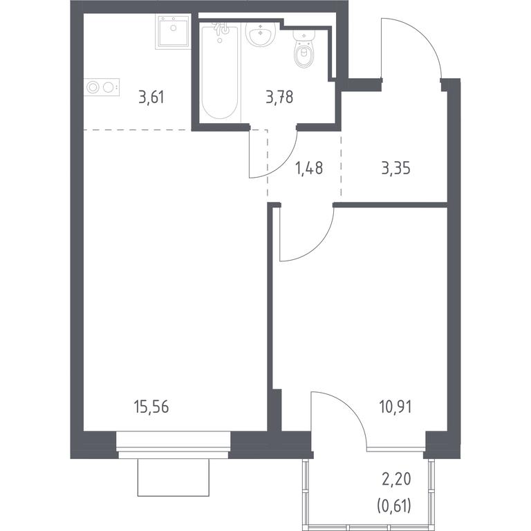 Apartment Sale, 39.3 sq. m. at Bogdanovskiy Les, derevnya Bogdanikha, Leninskiy City District, Moscow Region, Russia #1 Apartment Sale, 39.3 sq. m. at Bogdanovskiy Les, derevnya Bogdanikha, Leninskiy City District, Moscow Region, Russia #1