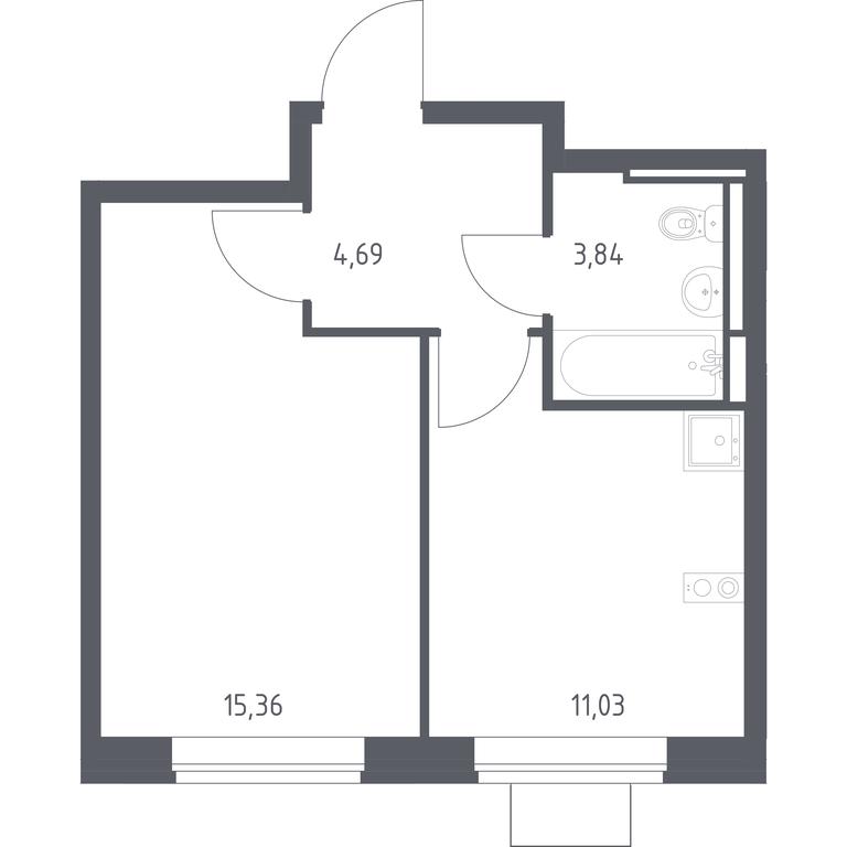 Apartment Sale, 34.92平方米 at Bogdanovskiy Les, derevnya Bogdanikha, Leninskiy City District, Moscow Region, Russia #1 Apartment Sale, 34.92平方米 at Bogdanovskiy Les, derevnya Bogdanikha, Leninskiy City District, Moscow Region, Russia #1
