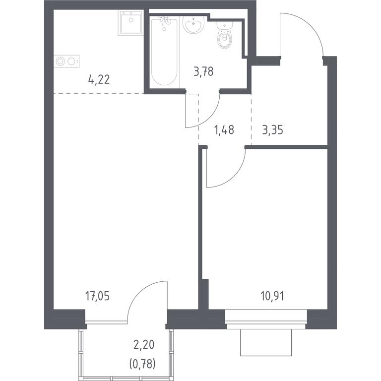 Apartment Sale, 41.57 sq. m. at Bogdanovskiy Les, derevnya Bogdanikha, Leninskiy City District, Moscow Region, Russia #1 Apartment Sale, 41.57 sq. m. at Bogdanovskiy Les, derevnya Bogdanikha, Leninskiy City District, Moscow Region, Russia #1