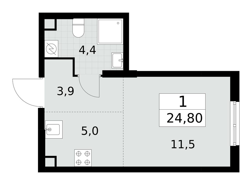 Apartment Sale, 24.8 sq. m. at Yzhnye Sady, Yuzhnye Sady Residential Complex, Moscow, Russia #1