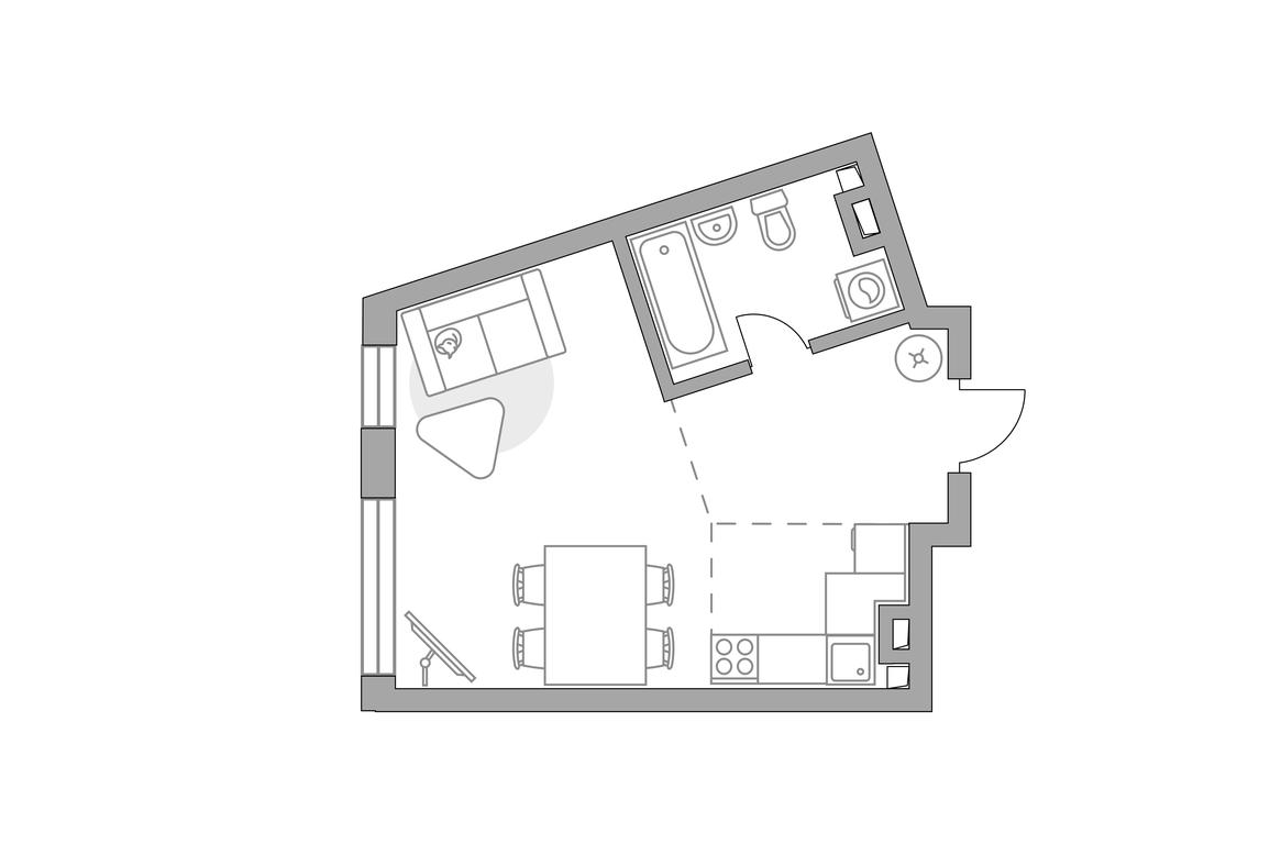 Apartment Sale, 33.87 sq. m. at Triniti 3, Dmitrovskoye Highway, 75к4, Moscow, Russia #1