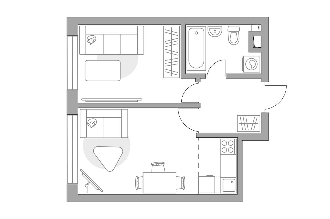 1-BD Apartment Sale, 37.63平方米 at Triniti 3, Dmitrovskoye Highway, 75к4, Moscow, Russia #1