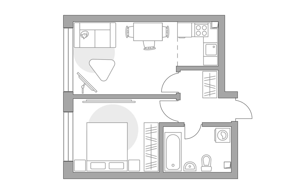 1-BD Apartment Sale, 38.25平方米 at Triniti 3, Dmitrovskoye Highway, 75к4, Moscow, Russia #1