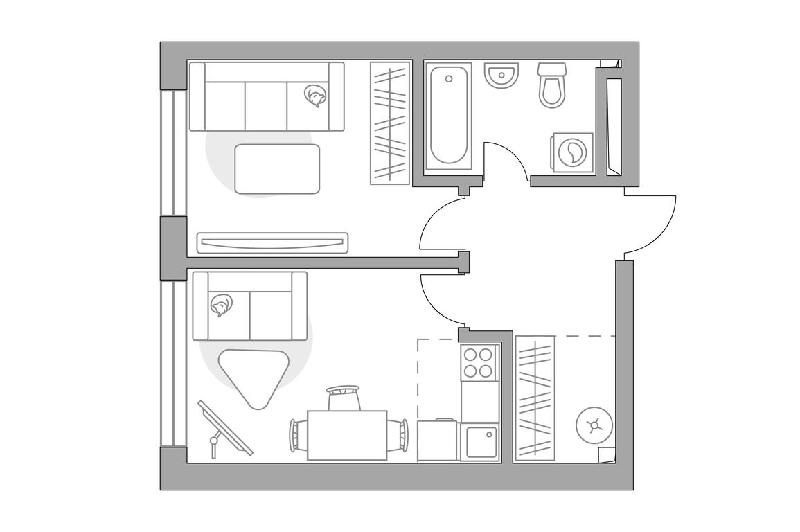 1-BD Apartment Sale, 39.38 sq. m. at Triniti 3, Dmitrovskoye Highway, 75к4, Moscow, Russia #1