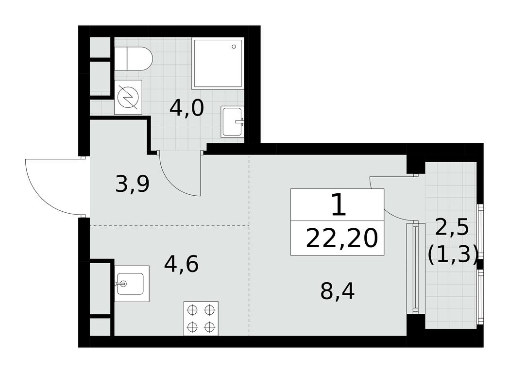 Apartment Sale, 22.2 sq. m. at Yzhnye Sady, Yuzhnye Sady Residential Complex, Moscow, Russia #2 Apartment Sale, 22.2 sq. m. at Yzhnye Sady, Yuzhnye Sady Residential Complex, Moscow, Russia #2