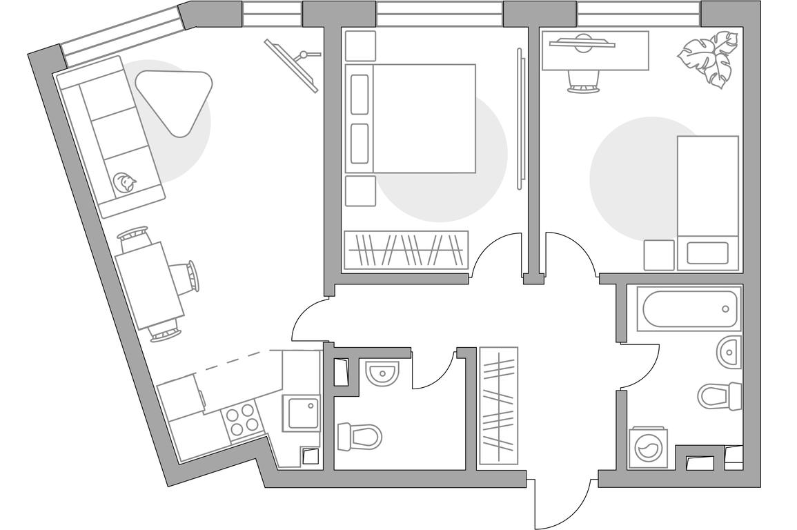 2-BD Apartment Sale, 64.14 sq. m. at Triniti 3, Dmitrovskoye Highway, 75к4, Moscow, Russia #1 2-BD Apartment Sale, 64.14 sq. m. at Triniti 3, Dmitrovskoye Highway, 75к4, Moscow, Russia #1