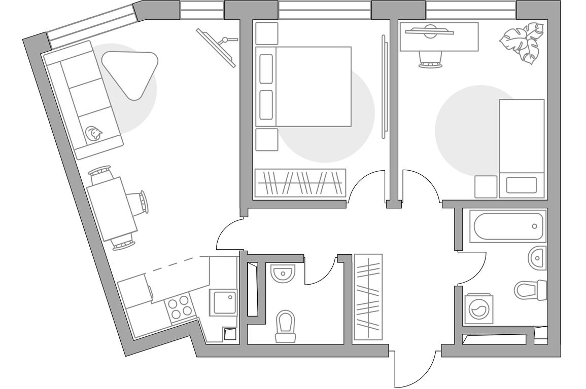 2-BD Apartment Sale, 63.65平方米 at Triniti 3, Dmitrovskoye Highway, 75к4, Moscow, Russia #1