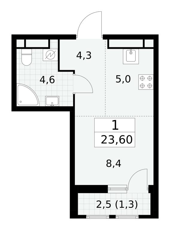 Apartment Sale, 23.6 sq. m. at Yzhnye Sady, Yuzhnye Sady Residential Complex, Moscow, Russia #2 Apartment Sale, 23.6 sq. m. at Yzhnye Sady, Yuzhnye Sady Residential Complex, Moscow, Russia #2