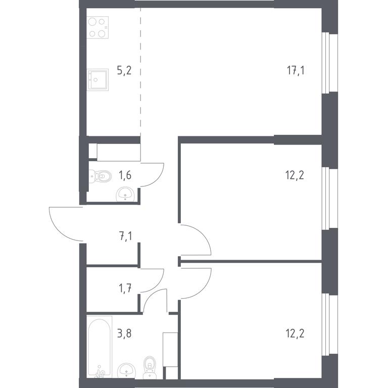 1-BD Apartment Sale, 60.9 sq. m. at Eko Bunino, prospekt Kuprina, 34к1, Sosenskoye Settlement, Moscow, Russia #1 1-BD Apartment Sale, 60.9 sq. m. at Eko Bunino, prospekt Kuprina, 34к1, Sosenskoye Settlement, Moscow, Russia #1