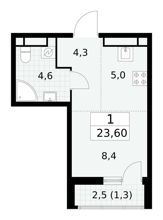Apartment Sale, 23.6 sq. m. at Yzhnye Sady, Yuzhnye Sady Residential Complex, Moscow, Russia #2 Apartment Sale, 23.6 sq. m. at Yzhnye Sady, Yuzhnye Sady Residential Complex, Moscow, Russia #2