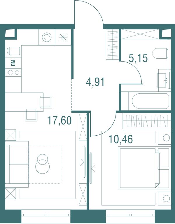 1-BD Apartment Sale, 38.12平方米 at Odinburg, Severnaya Street, 11, Odintsovo, Moscow Region, Russia #1 1-BD Apartment Sale, 38.12平方米 at Odinburg, Severnaya Street, 11, Odintsovo, Moscow Region, Russia #1
