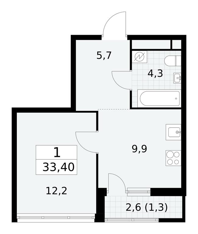 Apartment Sale, 33.4 sq. m. at Yzhnye Sady, Yuzhnye Sady Residential Complex, Moscow, Russia #2 Apartment Sale, 33.4 sq. m. at Yzhnye Sady, Yuzhnye Sady Residential Complex, Moscow, Russia #2