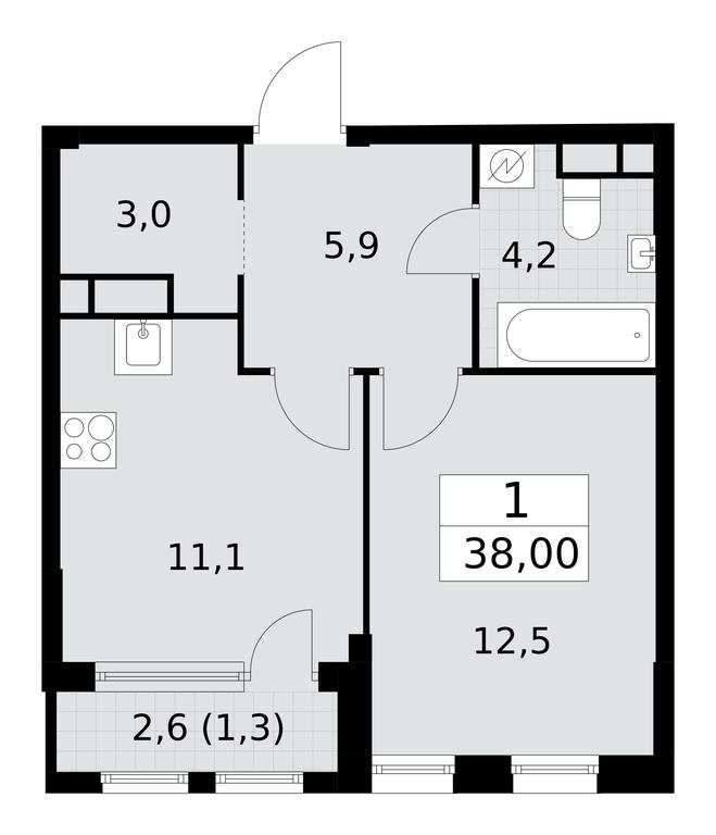 Apartment Sale, 38平方米 at Yzhnye Sady, Yuzhnye Sady Residential Complex, Moscow, Russia #1 Apartment Sale, 38平方米 at Yzhnye Sady, Yuzhnye Sady Residential Complex, Moscow, Russia #1