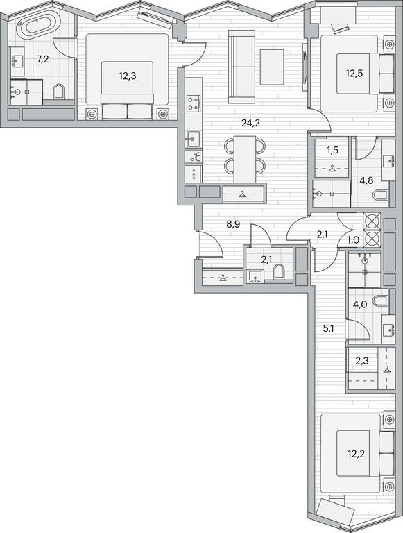3-BD Apartment Sale, 100.8平方米 at Beregovoy, Beregovoy Drive, 2, Moscow, Russia #1 3-BD Apartment Sale, 100.8平方米 at Beregovoy, Beregovoy Drive, 2, Moscow, Russia #1