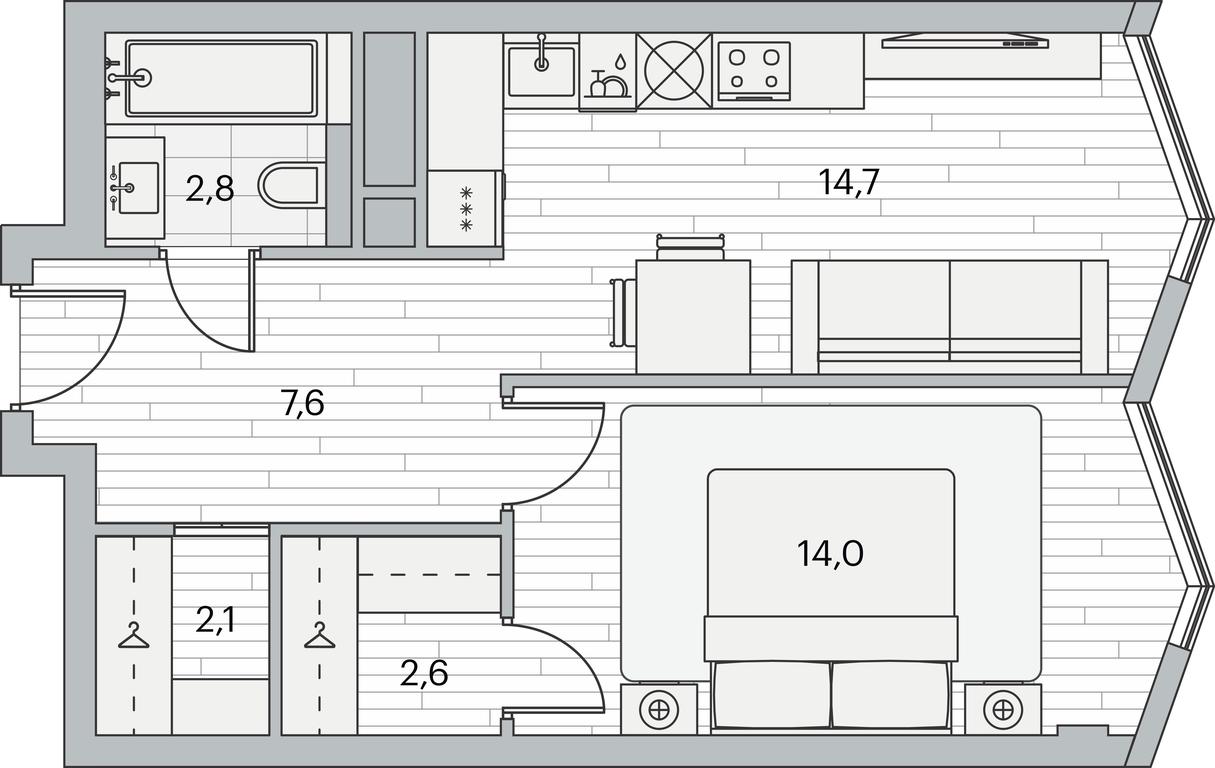 1-BD Apartment Sale, 43.6平方米 at Beregovoy, Beregovoy Drive, 2, Moscow, Russia #1 1-BD Apartment Sale, 43.6平方米 at Beregovoy, Beregovoy Drive, 2, Moscow, Russia #1