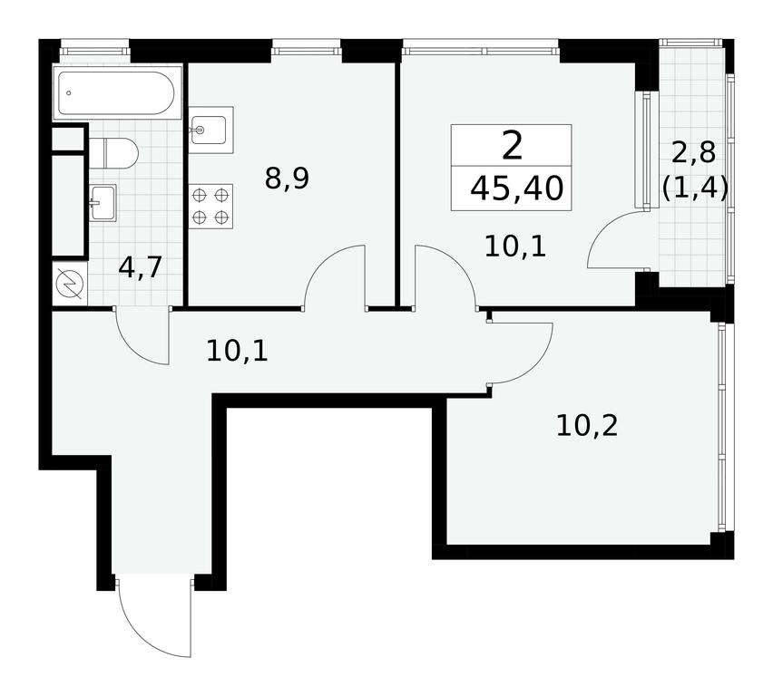 1-BD Apartment Sale, 45.4 sq. m. at Yzhnye Sady, Yuzhnye Sady Residential Complex, Moscow, Russia #1 1-BD Apartment Sale, 45.4 sq. m. at Yzhnye Sady, Yuzhnye Sady Residential Complex, Moscow, Russia #1