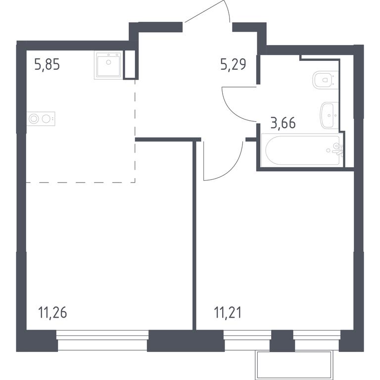 Apartment Sale, 37.57平方米 at Kvartal Strogino, zhiloy kompleks Kvartal Strogino, Krasnogorsk, Moscow Region, Russia #1 Apartment Sale, 37.57平方米 at Kvartal Strogino, zhiloy kompleks Kvartal Strogino, Krasnogorsk, Moscow Region, Russia #1