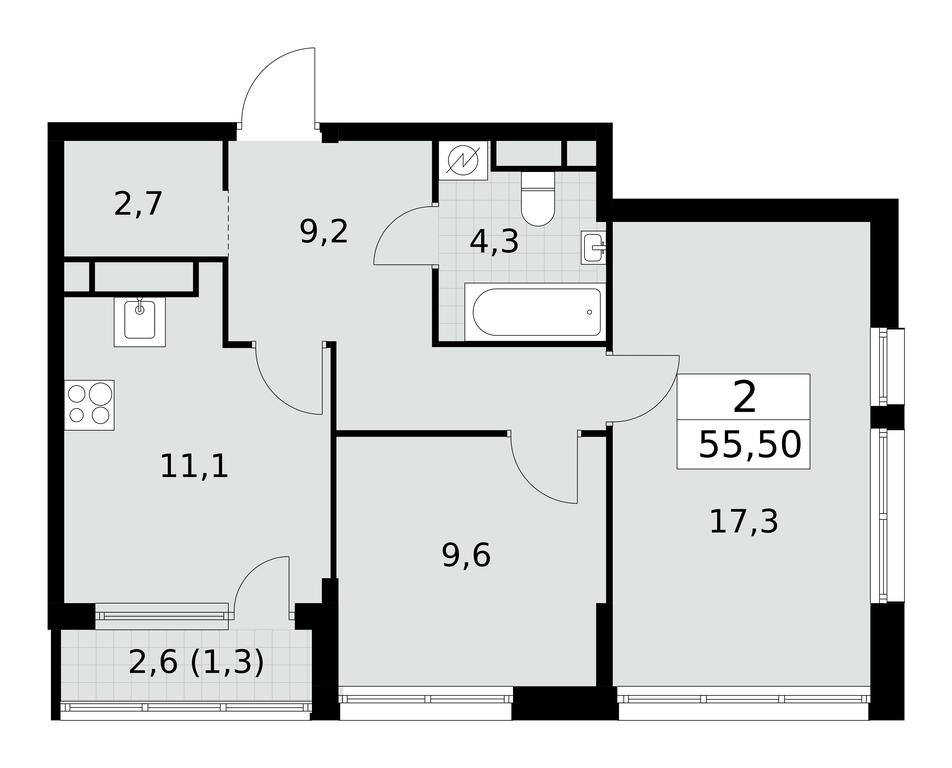 1-BD Apartment Sale, 55.5 sq. m. at Yzhnye Sady, Yuzhnye Sady Residential Complex, Moscow, Russia #1 1-BD Apartment Sale, 55.5 sq. m. at Yzhnye Sady, Yuzhnye Sady Residential Complex, Moscow, Russia #1