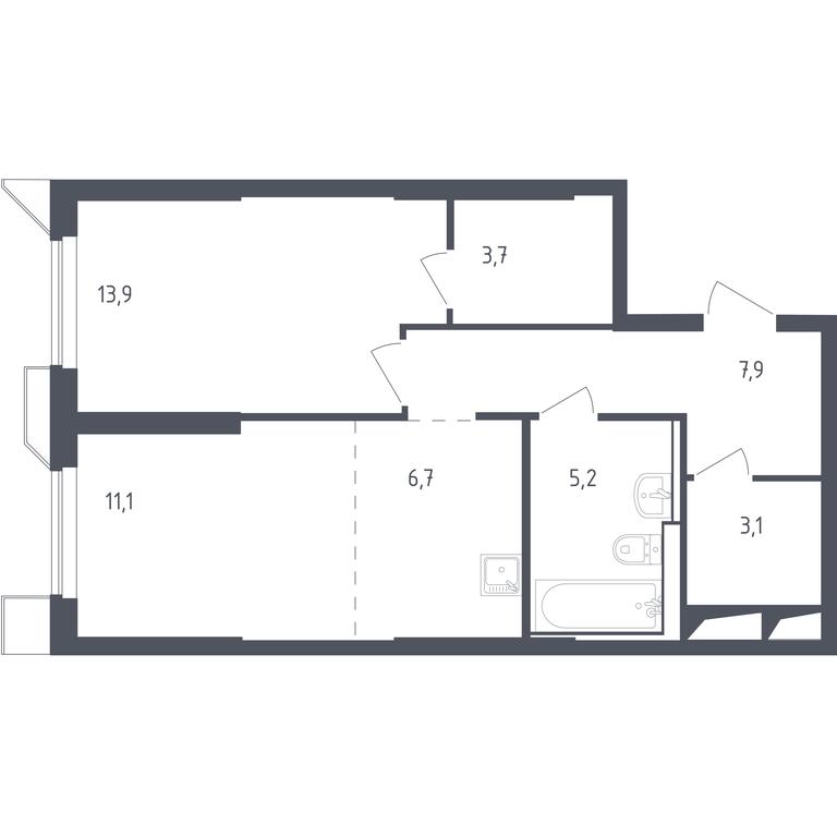 Apartment Sale, 52.04 sq. m. at Sputnik, Lipovoy Roschi Street, 1к4, derevnya Razdory, Odintsovskiy City District, Moscow Region, Russia #1 Apartment Sale, 52.04 sq. m. at Sputnik, Lipovoy Roschi Street, 1к4, derevnya Razdory, Odintsovskiy City District, Moscow Region, Russia #1
