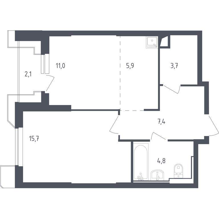 Apartment Sale, 50.04 sq. m. at Sputnik, Lipovoy Roschi Street, 1к4, derevnya Razdory, Odintsovskiy City District, Moscow Region, Russia #1 Apartment Sale, 50.04 sq. m. at Sputnik, Lipovoy Roschi Street, 1к4, derevnya Razdory, Odintsovskiy City District, Moscow Region, Russia #1