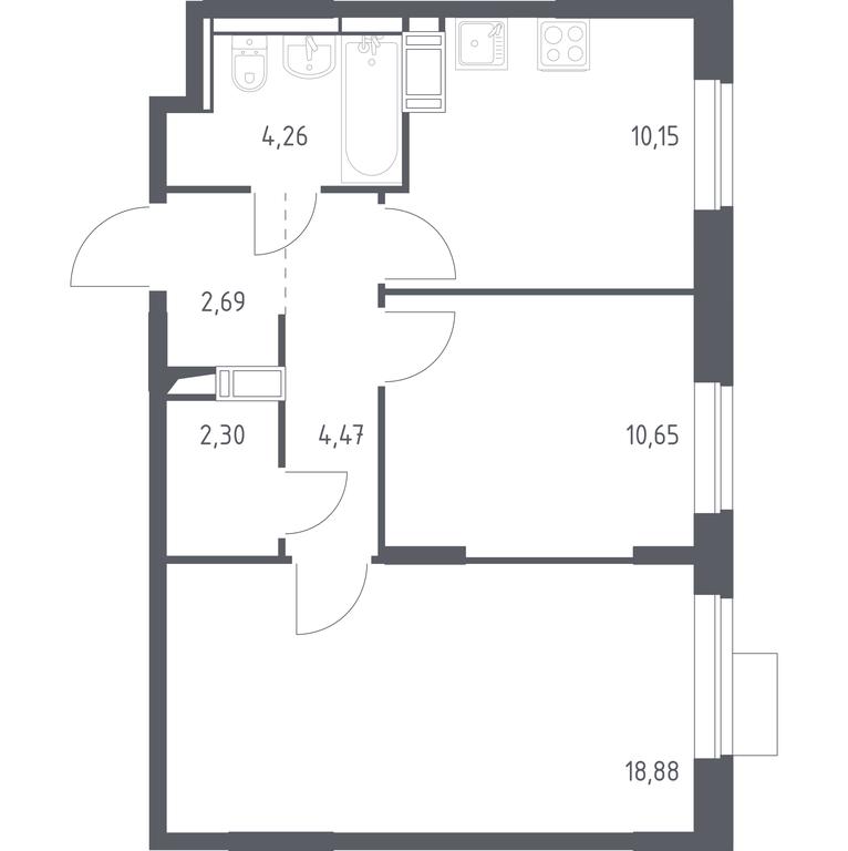1-BD Apartment Sale, 53.4平方米 at Piatnitskie Luga, Pyatnitskoye Highway, 2, derevnya Yurlovo, Solnechnogorsk City District, Moscow Region, Russia #1 1-BD Apartment Sale, 53.4平方米 at Piatnitskie Luga, Pyatnitskoye Highway, 2, derevnya Yurlovo, Solnechnogorsk City District, Moscow Region, Russia #1
