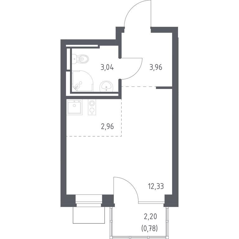 Apartment Sale, 23.07 sq. m. at Bogdanovskiy Les, derevnya Bogdanikha, Leninskiy City District, Moscow Region, Russia #1