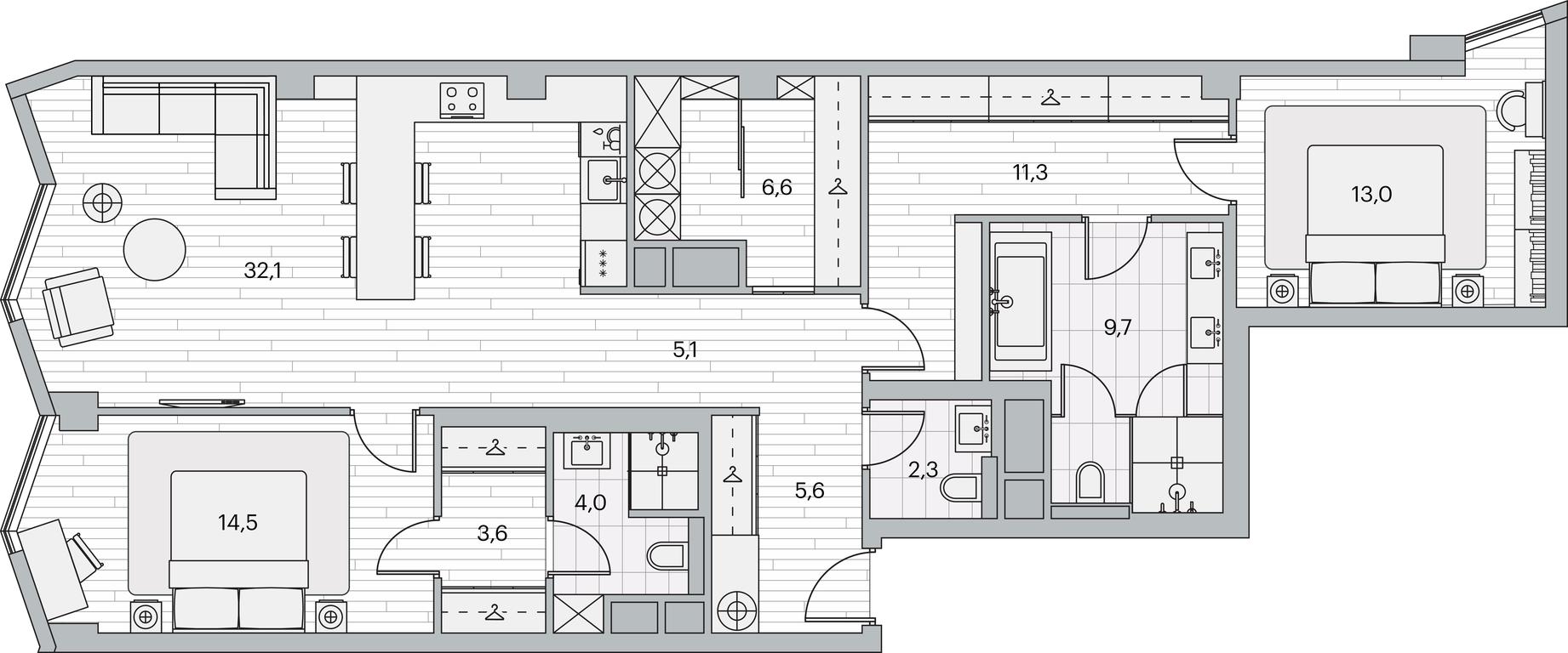 2-BD Apartment Sale, 107.7 sq. m. at Beregovoy, Beregovoy Drive, 2, Moscow, Russia #1 2-BD Apartment Sale, 107.7 sq. m. at Beregovoy, Beregovoy Drive, 2, Moscow, Russia #1