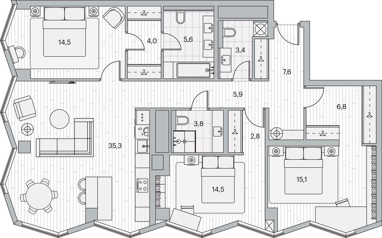 3-BD Apartment Sale, 117.6 sq. m. at Beregovoy, Beregovoy Drive, 2, Moscow, Russia #1 3-BD Apartment Sale, 117.6 sq. m. at Beregovoy, Beregovoy Drive, 2, Moscow, Russia #1