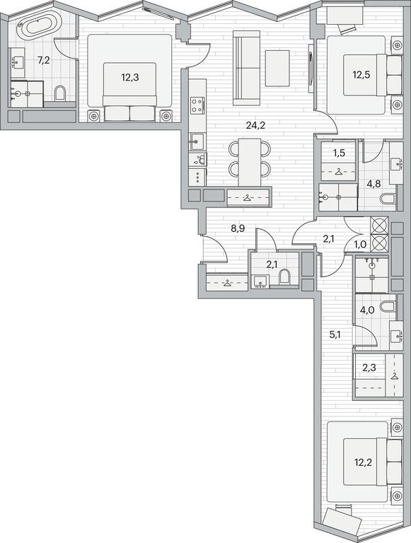 3-BD Apartment Sale, 100.7 sq. m. at Beregovoy, Beregovoy Drive, 2, Moscow, Russia #1 3-BD Apartment Sale, 100.7 sq. m. at Beregovoy, Beregovoy Drive, 2, Moscow, Russia #1